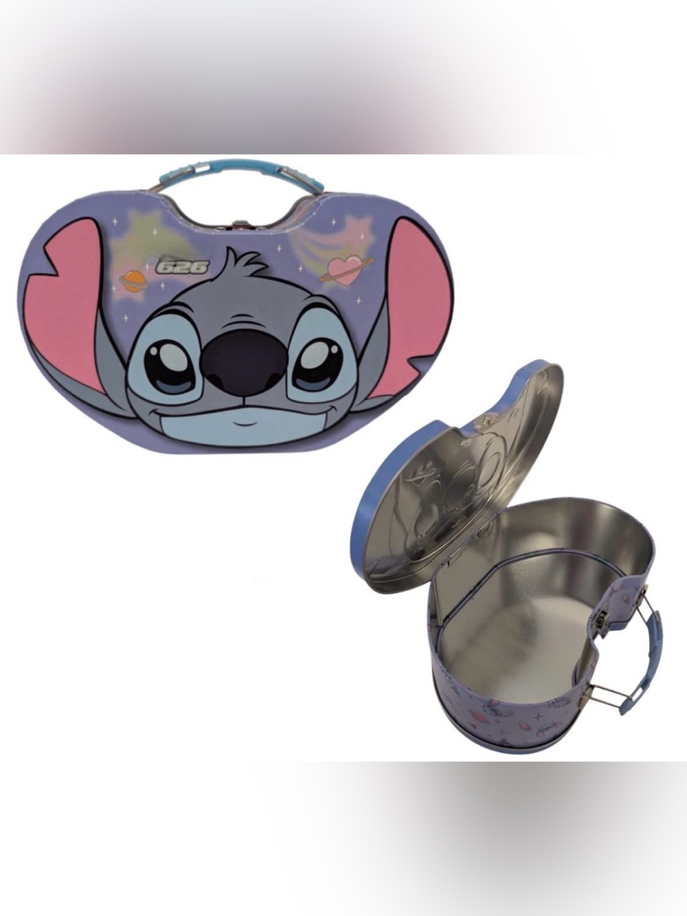 NWT Stitch Character Metal Kids Carry Case - Purple & Pink